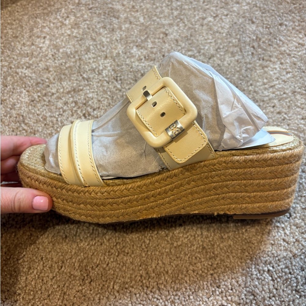 Sam Edelman Carson Cream Espadrille Wedge Sandals